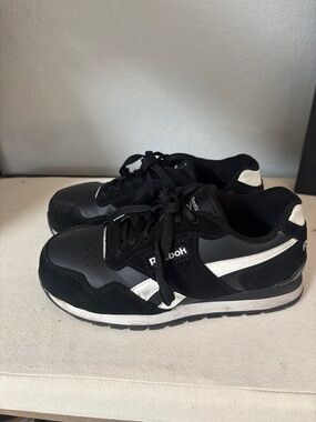 Reebok Black and White Classic Low-Top Sneakers